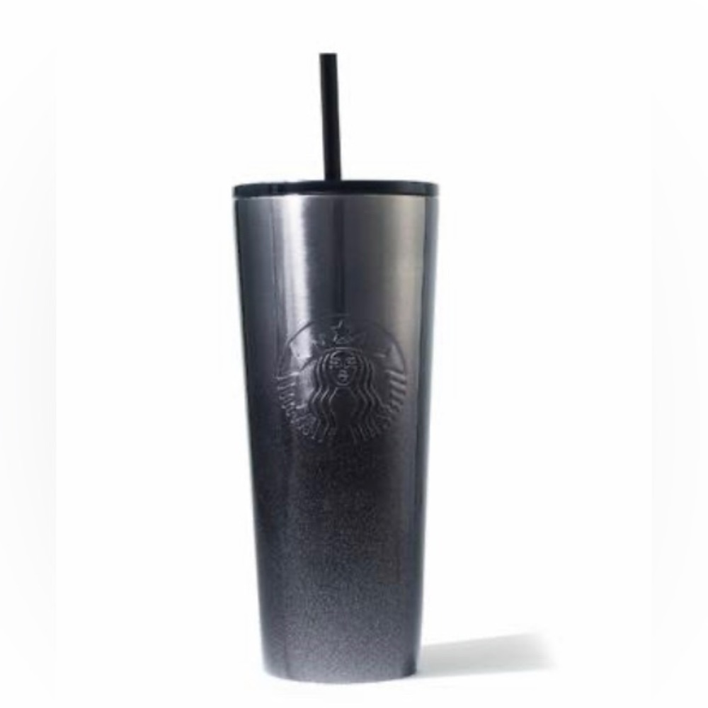 Starbucks 2019 Ombre Gradient Frosted Black Glitter Tumbler Venti 24 Oz NWT